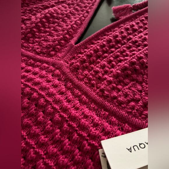 AQUA Pink Crochet Halter Top Mini Dress sz L (NWT) - Picture 5 of 13